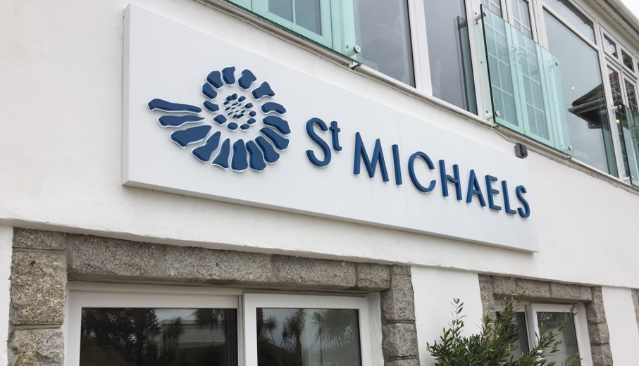 St Michaels Hotel Illuminated fascia sign Falmouth Cornwall