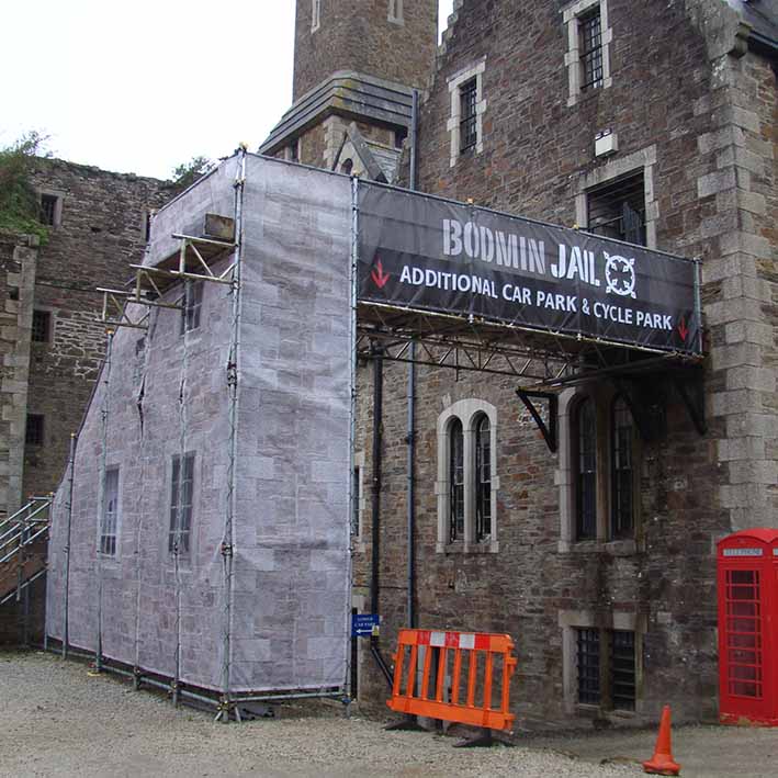 Digital printed scaffold wrap in Bodmin using windmesh PVC