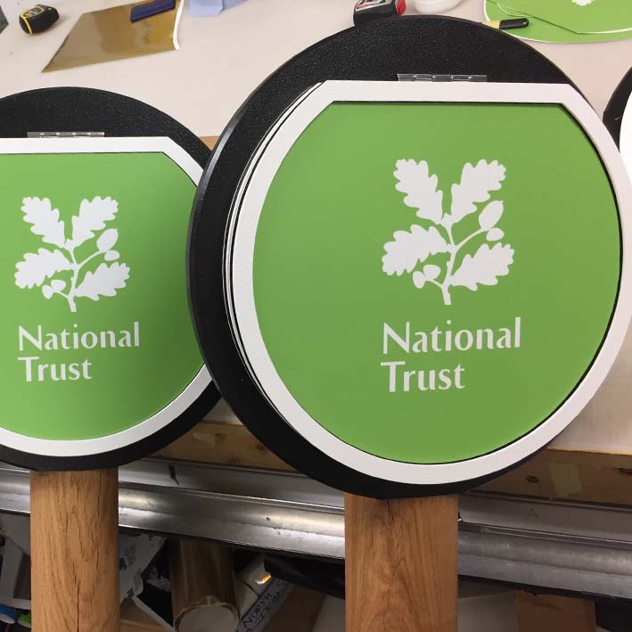 external interpretation signs for National Trust trail