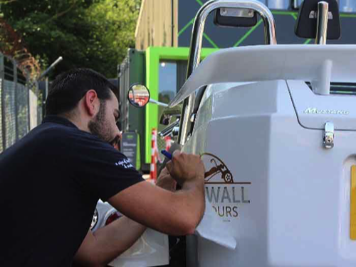 Applying vehicle branding in Cornwall