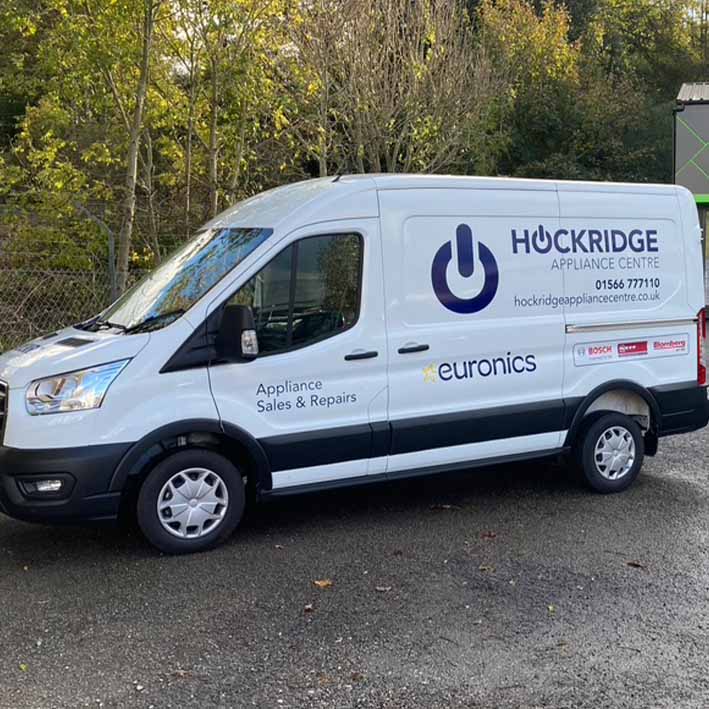 LWB van signwriting for Hockridge Appliance Centre Launceston Cornwall