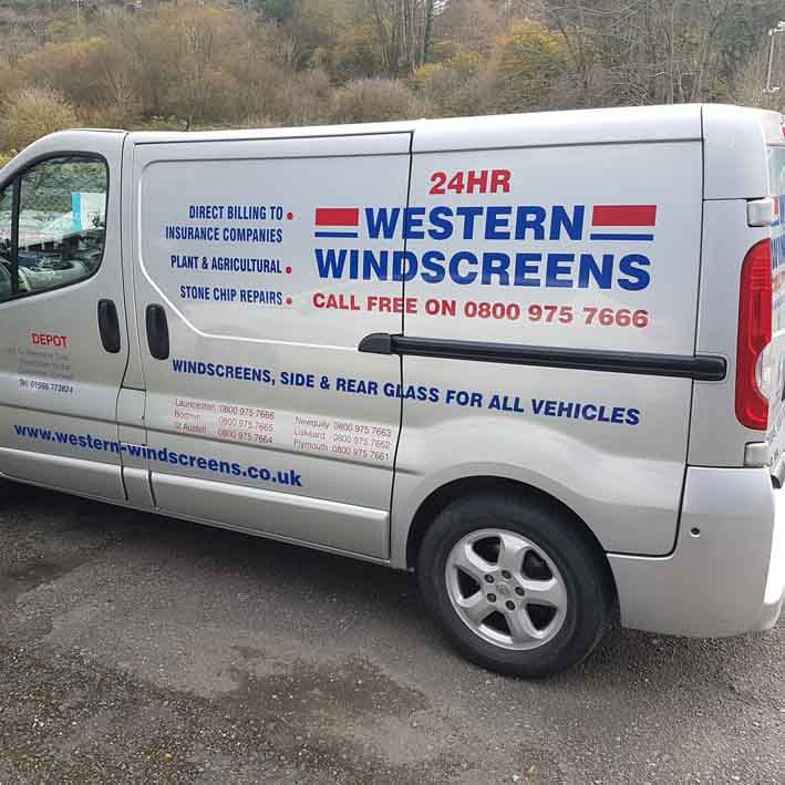 Cut vinyl graphics for Western Windscreens